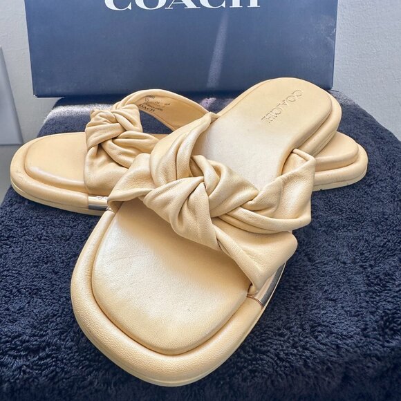 Coach Brooklyn Knotted Leather Sandals - Picture 2 of 3